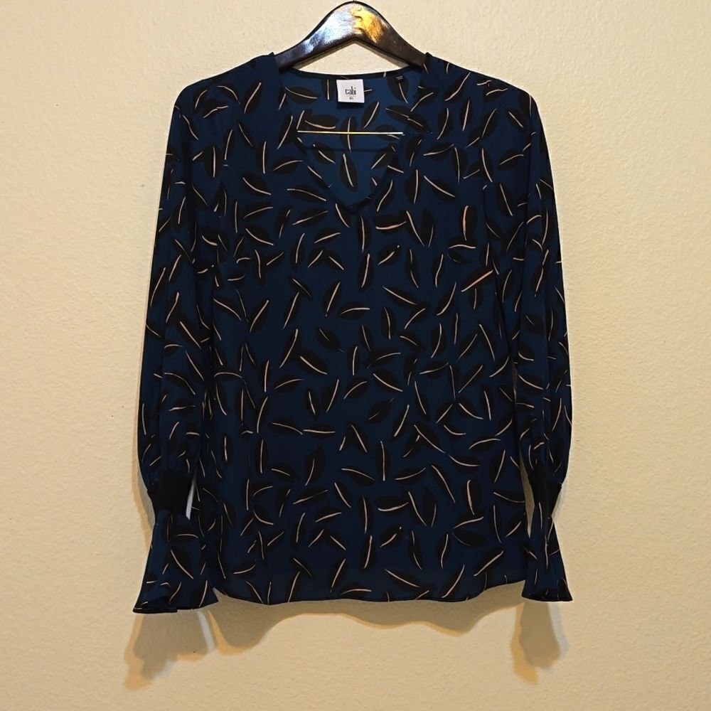 Cabi long sleeve‎ Teal Blouse xs